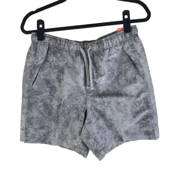 DSG Mens Twitch & Allison Nylon Shorts Mesh Charcoal Blurred Floral 6" Gray S - Picture 1 of 5
